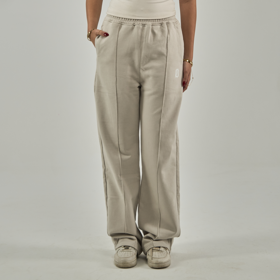 Beige Cotton Sweatpants